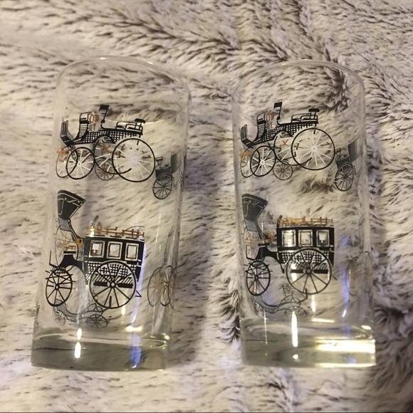 Vintage Libbey Buggy & Carriage Drinking Glasses Tumblers - Picture 3 of 15